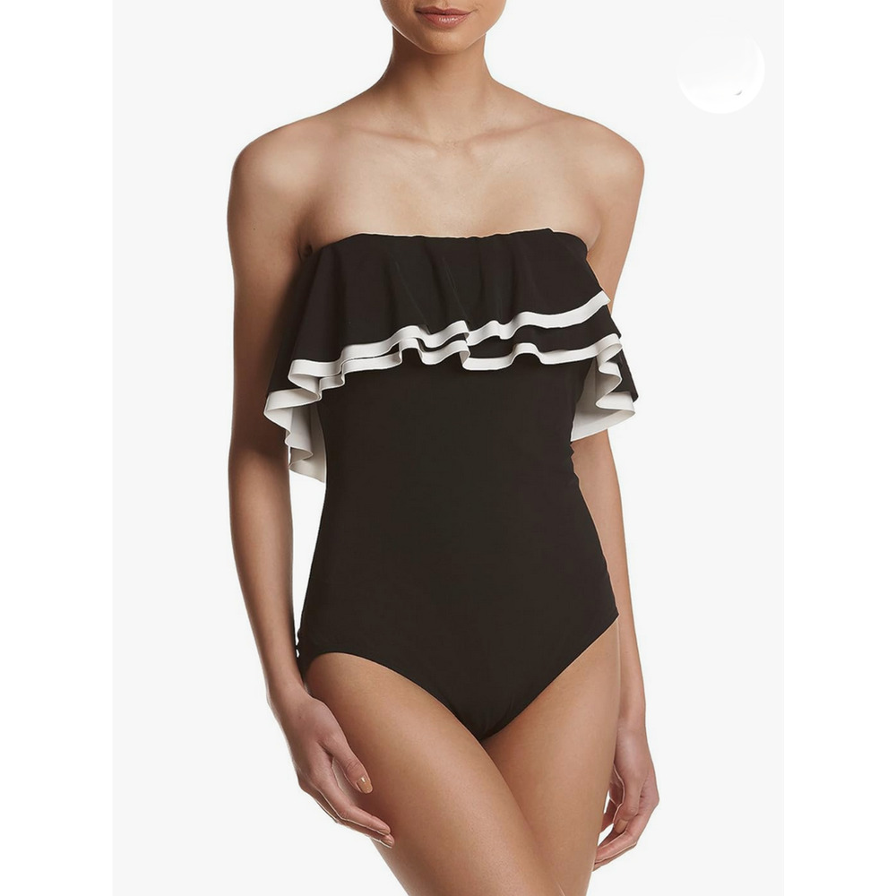 Contours by Coco Reef Standard Bandeau One Piece Swimsuit Black Size 10